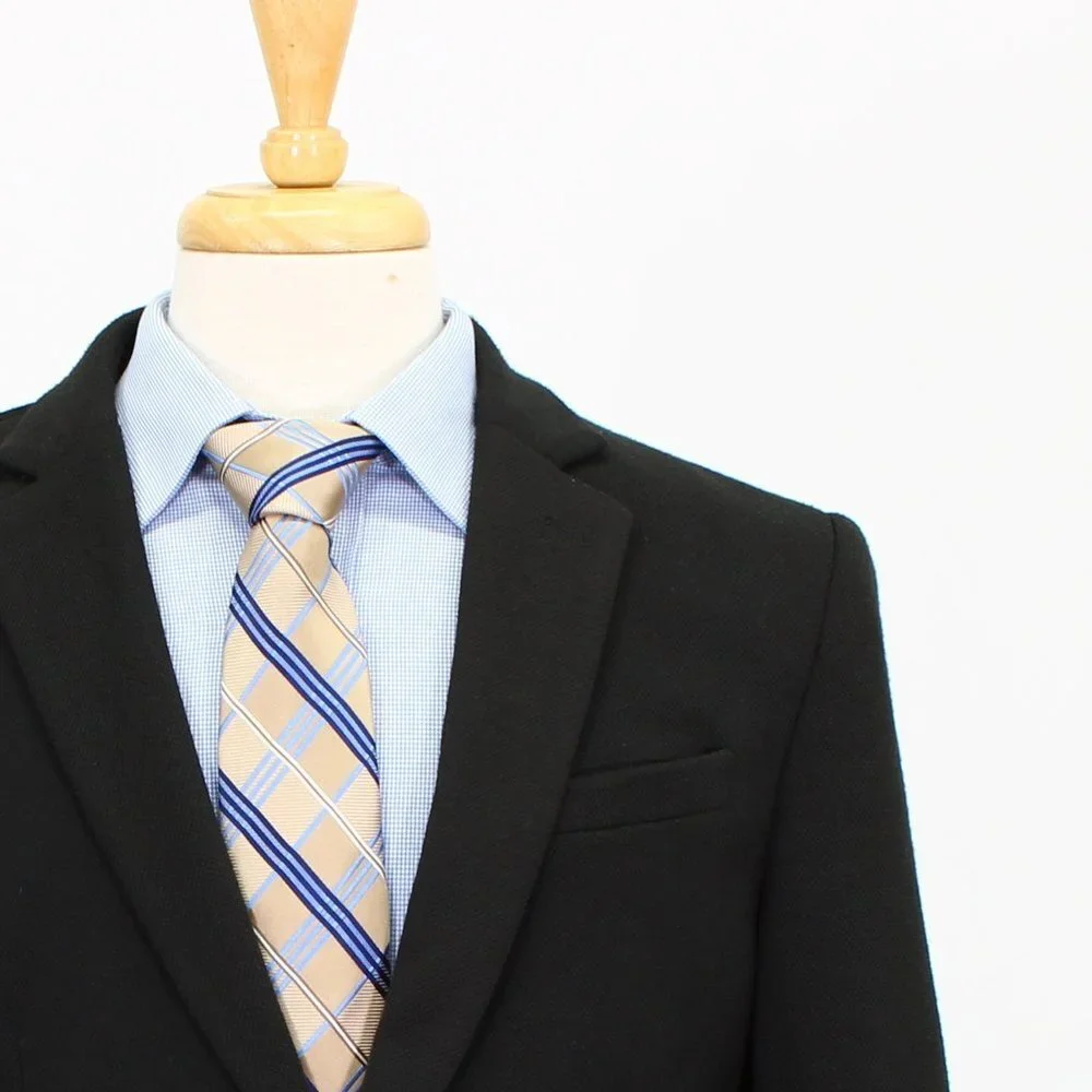 Paul Jones 40R Black Solid 2-Button Sport Coat Blazer Jacket V532